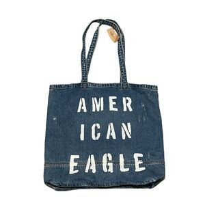 NWT American Eagle Denim Tote Shoulder Bag 17x15x3.5”